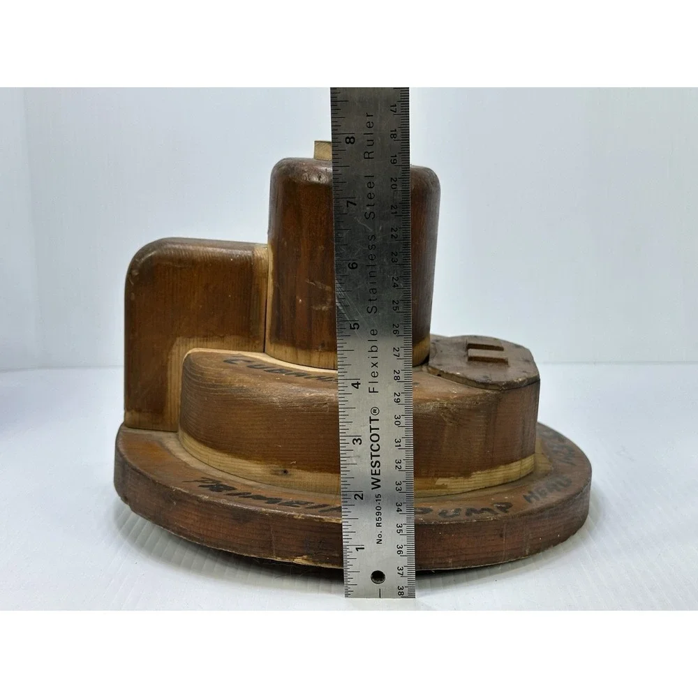 Vintage Wood Foundry Mold Pattern Casting Priming Pump Head Cubahama 1-23-53